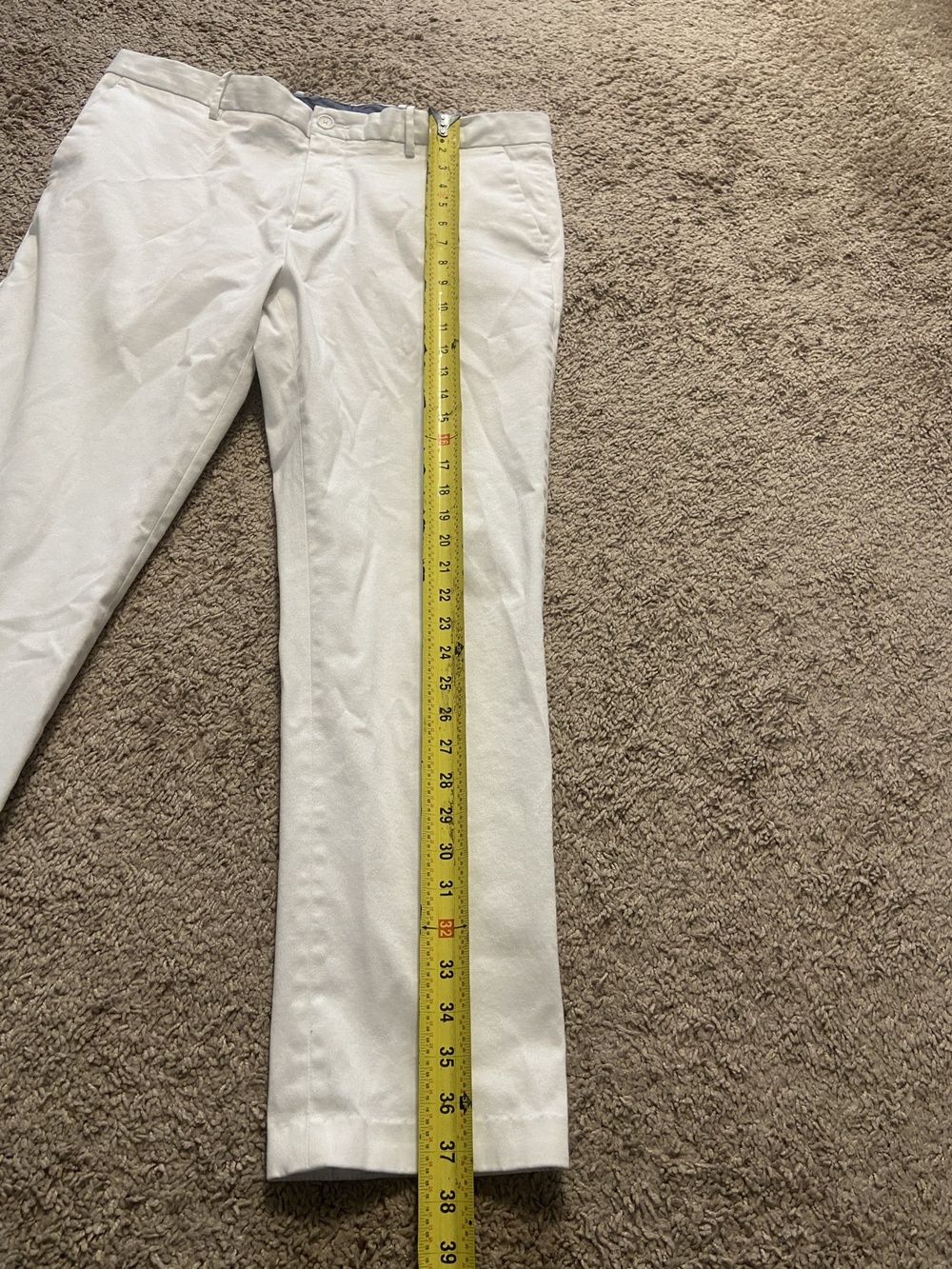 Perry Ellis Pants Mens 36x30 White Resist Spill Chino Slim Fit Stretch Casual - Picture 2 of 10